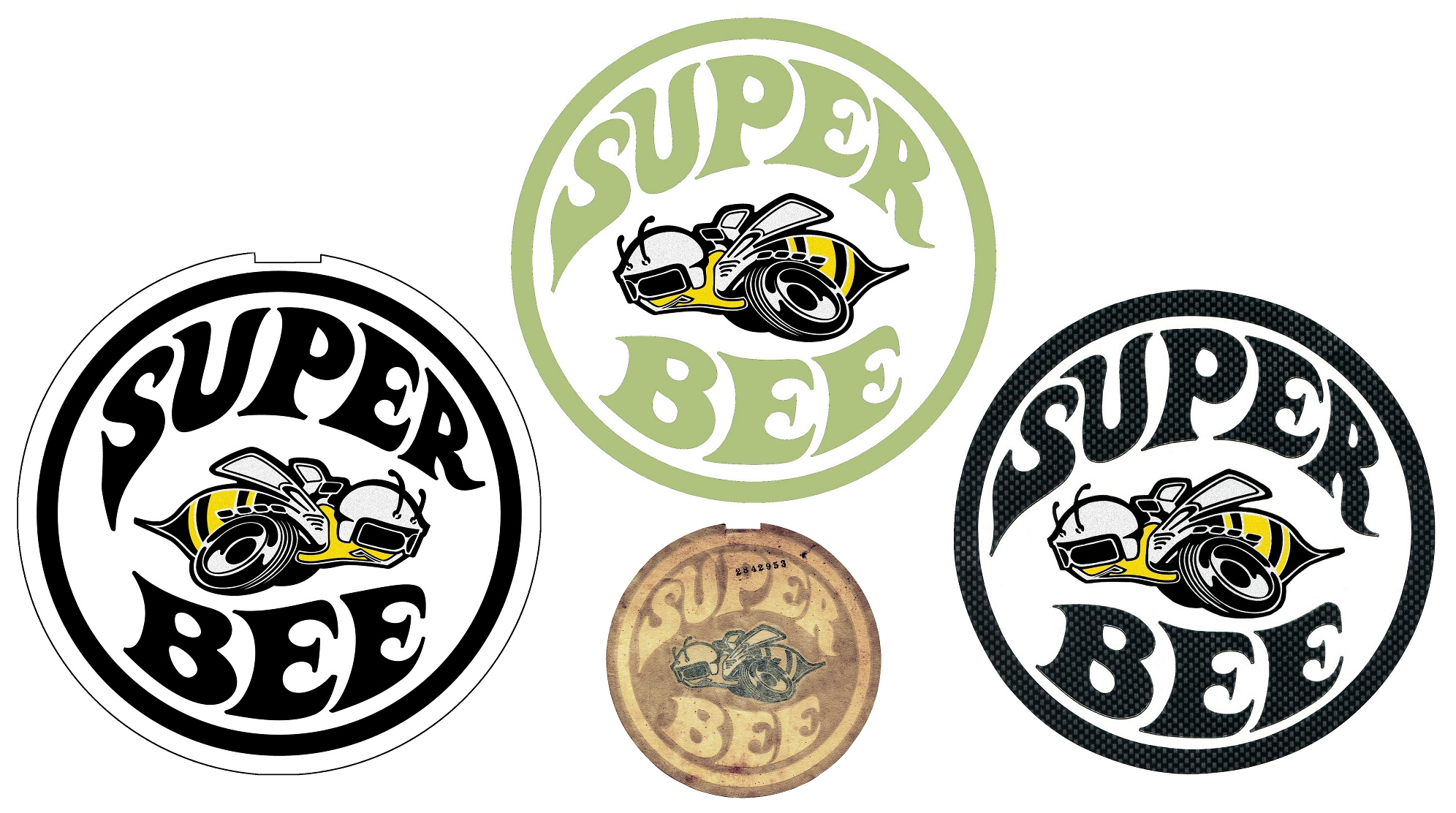 1968-70 Dodge Super Bee Quarters Circle/Lettering/Bees Decals